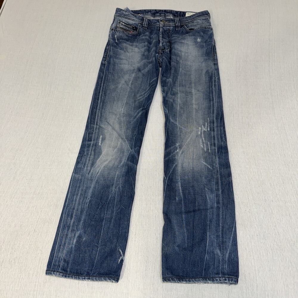 Diesel Safado Straight Men 29x29 Blue Jeans Wash Cowboy Western Nice Fade Hemmed